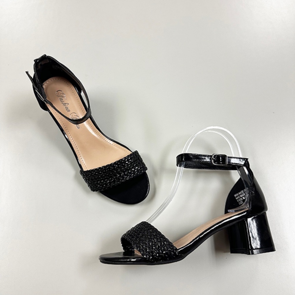 Short Heel Sandals from Fashion Focus - Oceria-5 Black